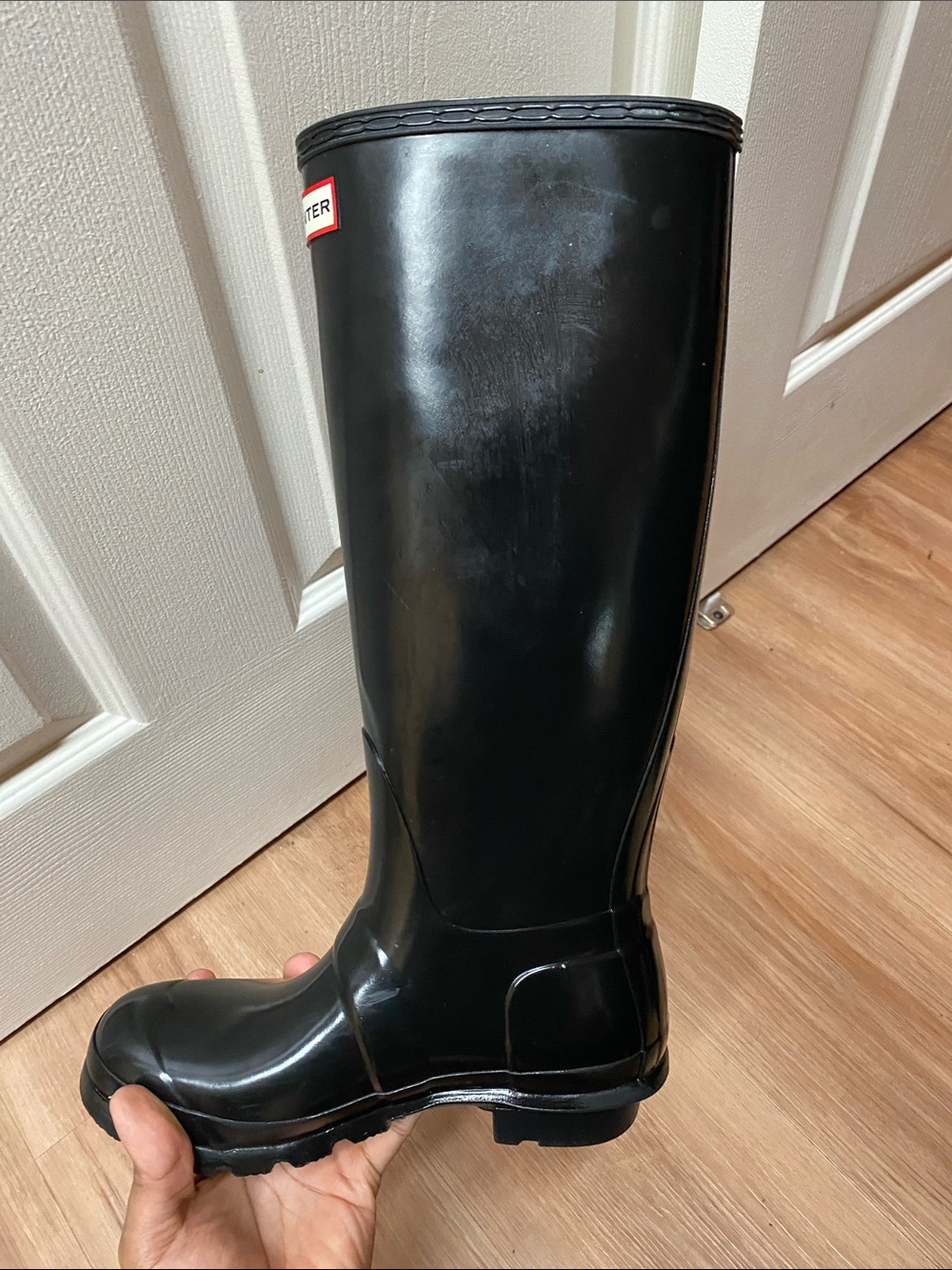 HUNTER Original Tall Gloss Rain Boot Women's Size 6 WFT1000RGL-BLK - Picture 6 of 14